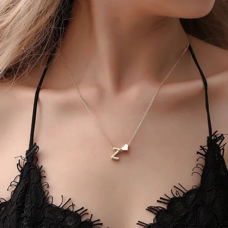 Heart Initial Necklace — Dainty Personalized Choker