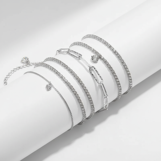 6-Piece Rhinestone Bracelet Set