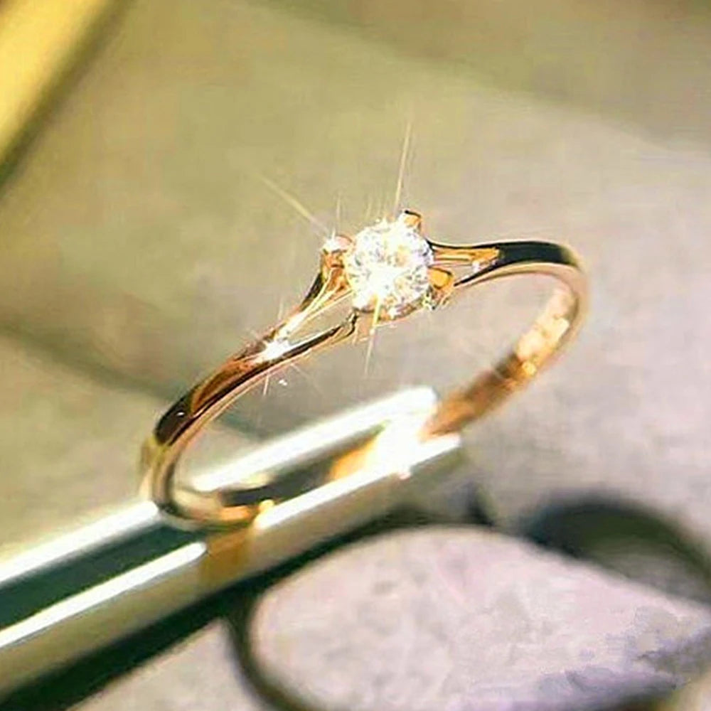 Minimalist Zircon Ring — 4MM Shine Band