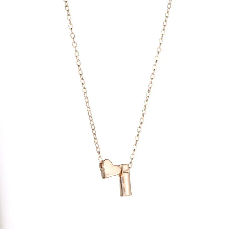 Heart Initial Necklace — Dainty Personalized Choker