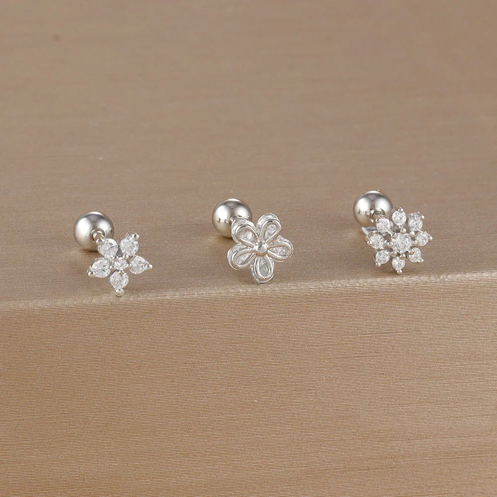 Piece Gold Crown Stud Earring Set – 14K Plated Zircon
