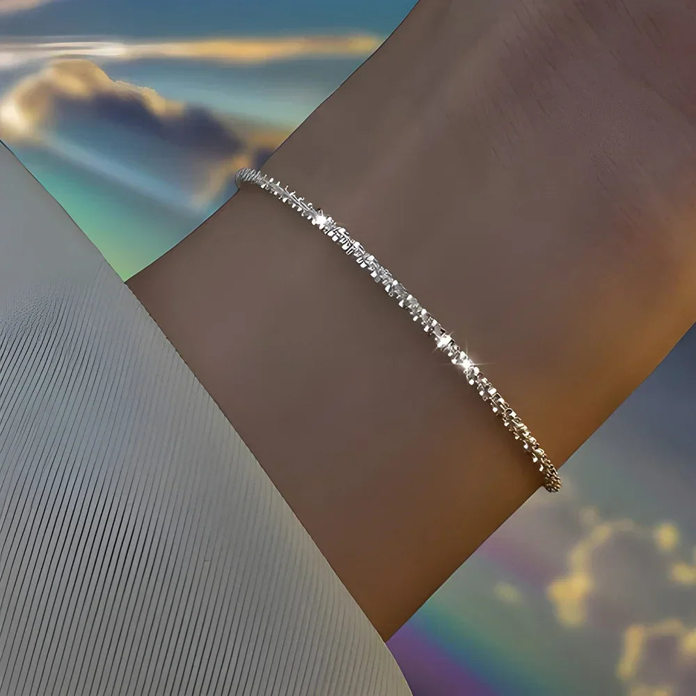 6-Piece Rhinestone Bracelet Set — Silver Shine Collection