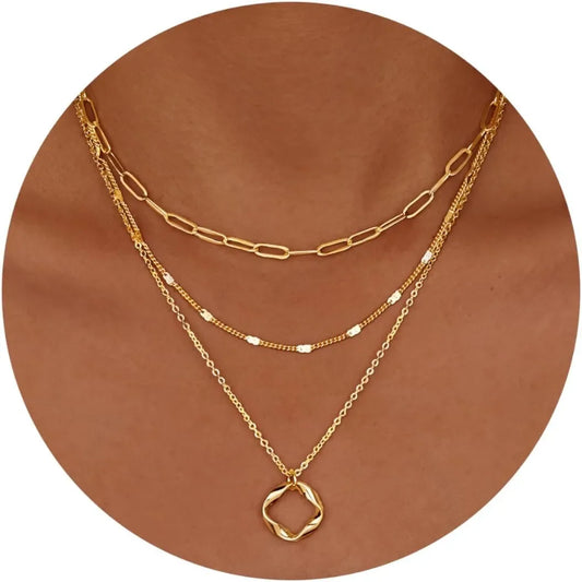 Layered Gold Necklace Set – Minimal Chic