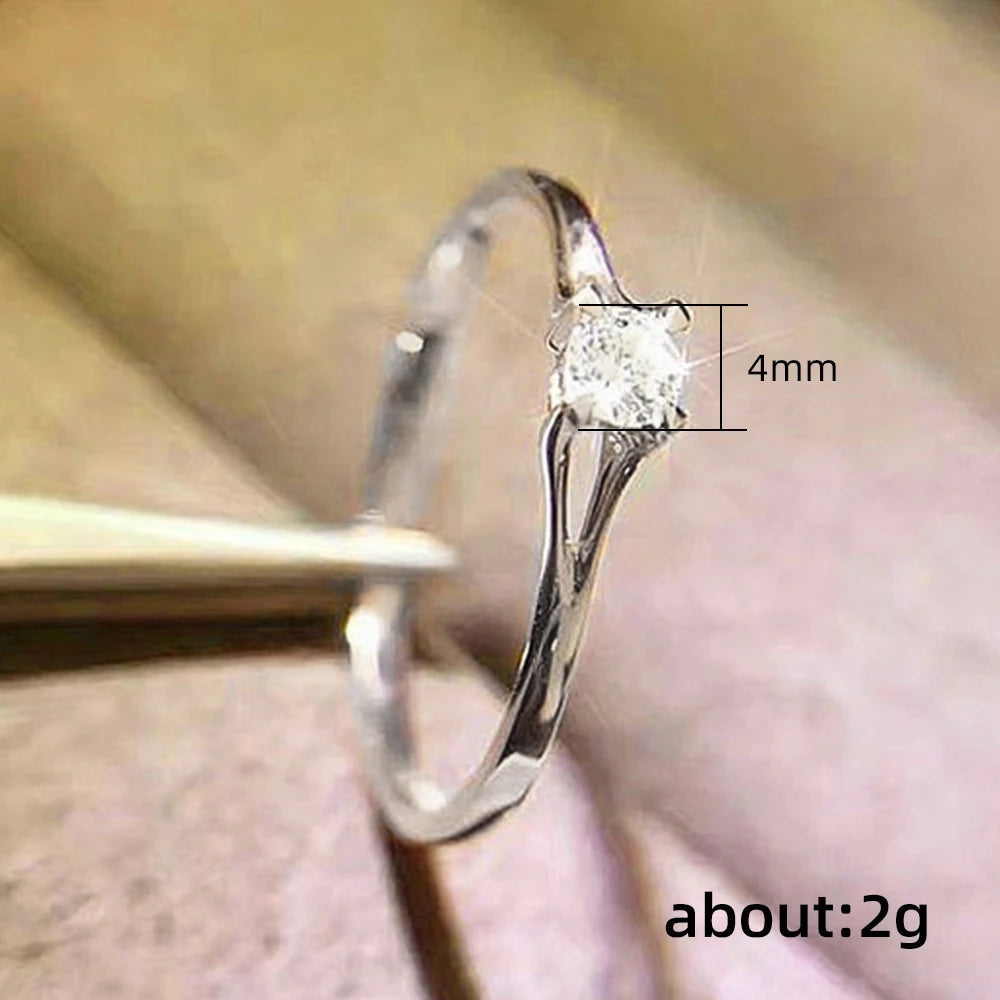 Minimalist Zircon Ring — 4MM Shine Band