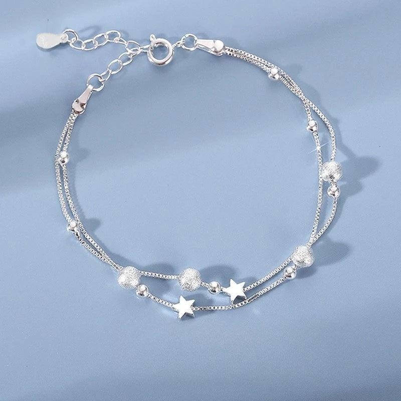 6-Piece Rhinestone Bracelet Set — Silver Shine Collection