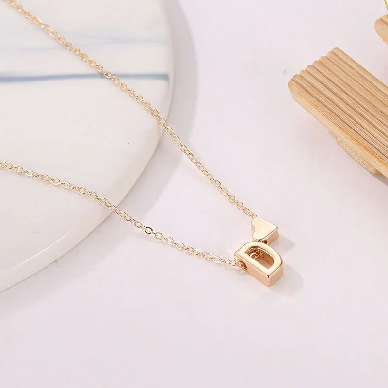 Heart Initial Necklace — Dainty Personalized Choker