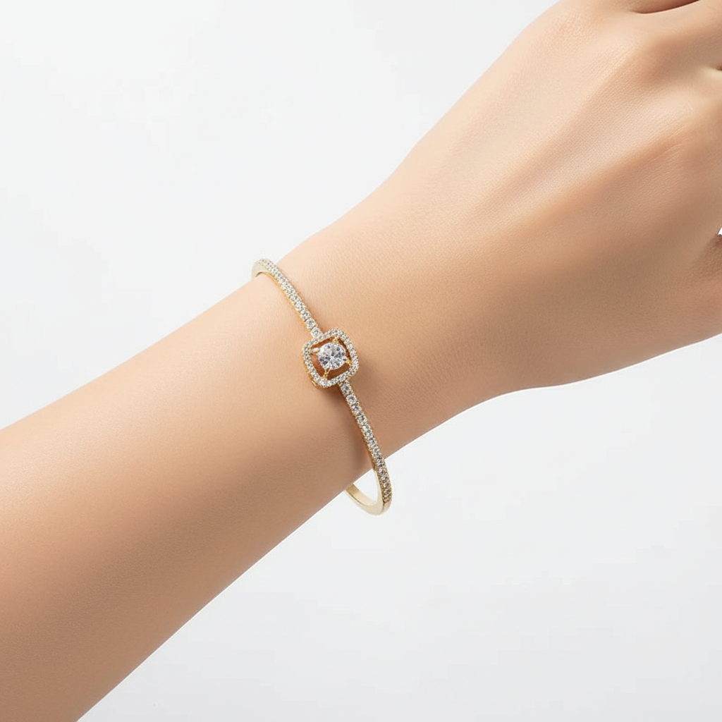 Geometric Gold Cuff Bracelet