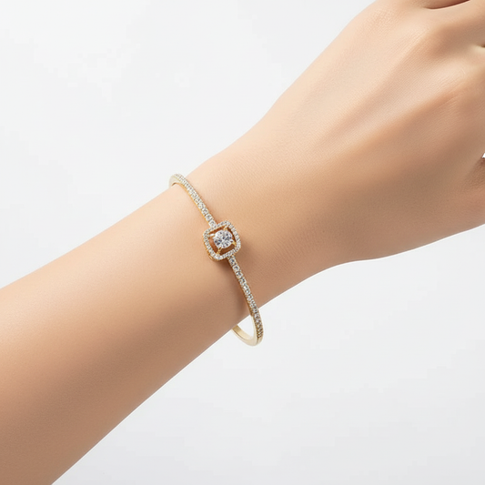 Geometric Gold Cuff Bracelet