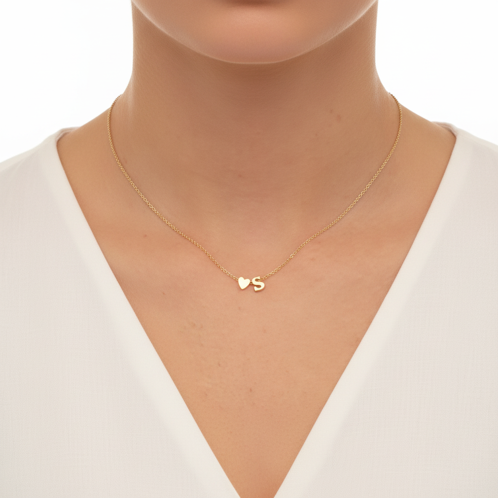 Heart Initial Necklace