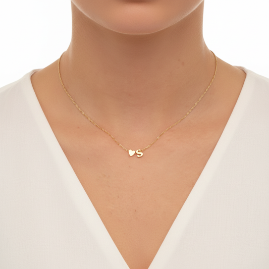 Heart Initial Necklace