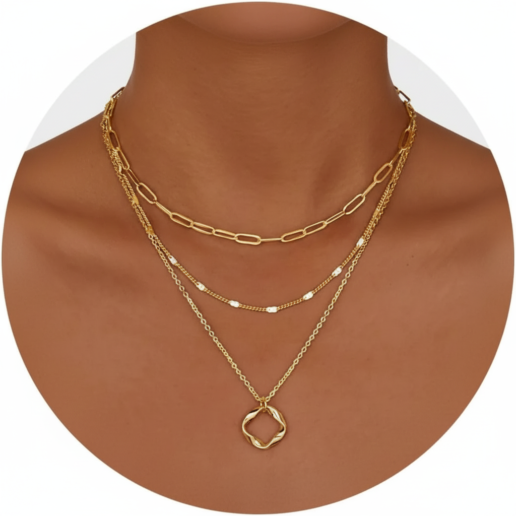 Layered Gold Necklace Set